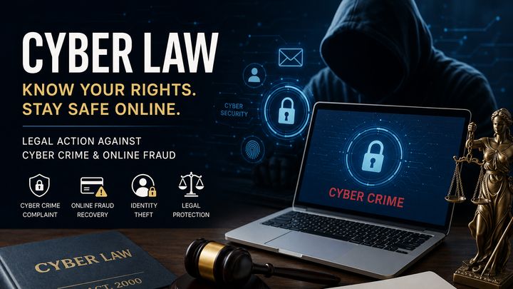 Laptop flagged for cyber crime beside a gavel