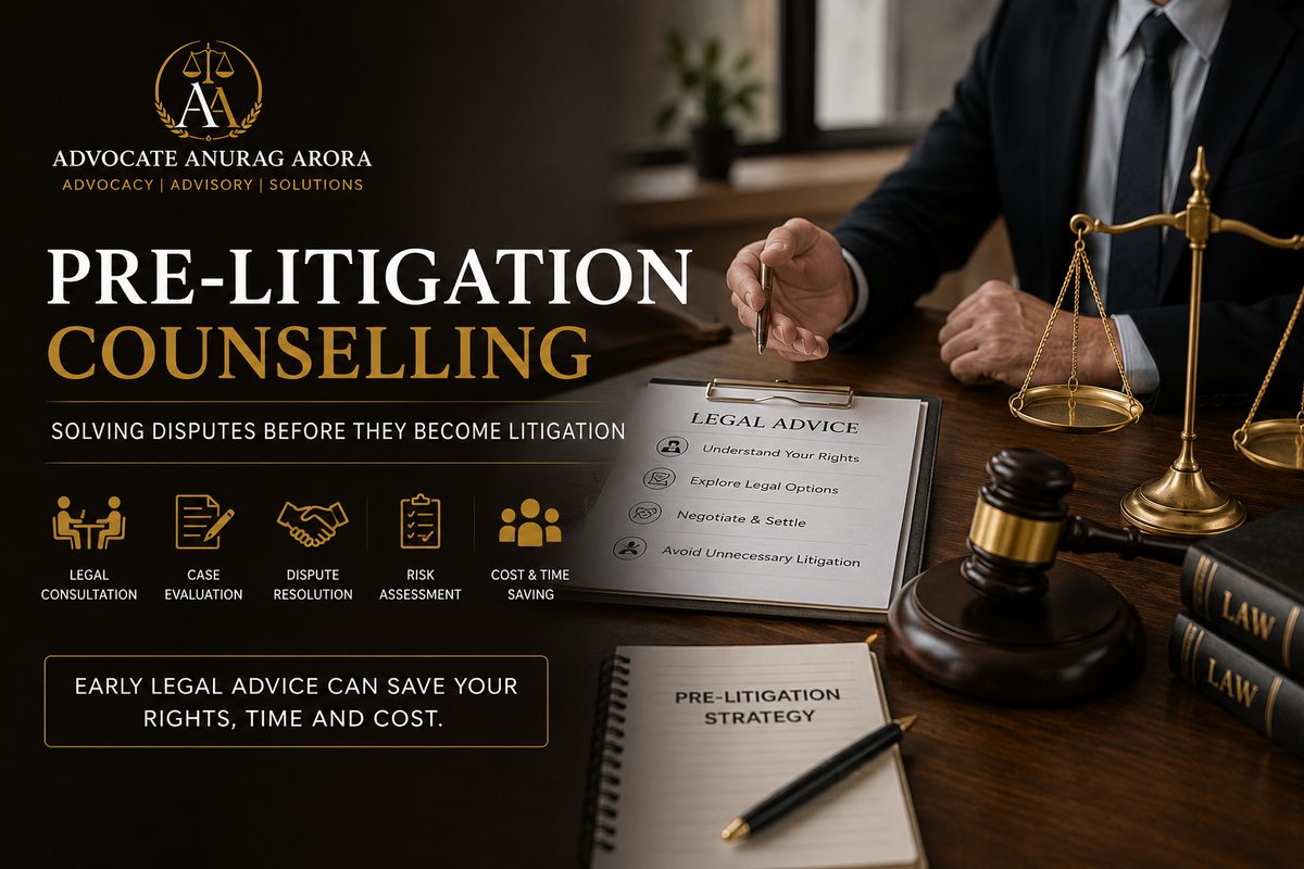 Lawyer reviewing a legal advice checklist and pre-litigation strategy file